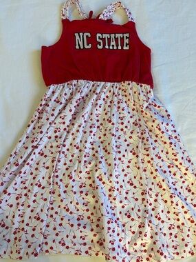 NC STATE Red and White Floral Casual Sundress for Kids